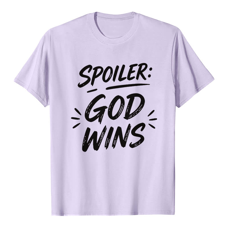 Christianartworkshop Spoiler: Maglietta a maniche corte premium "God Wins" - Viola - 2XL - image 4