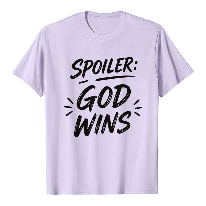 Christianartworkshop Spoiler: Maglietta a maniche corte premium "God Wins" - Viola - 2XL - image 4