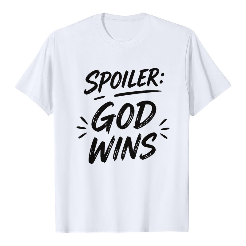 Christianartworkshop Spoiler: Maglietta a maniche corte premium "God Wins" - Bianco - 2XL - image 2
