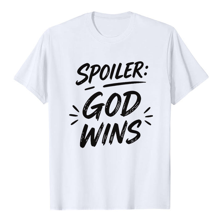 Christianartworkshop Spoiler: Maglietta a maniche corte premium "God Wins" - Bianco - 2XL - image 2
