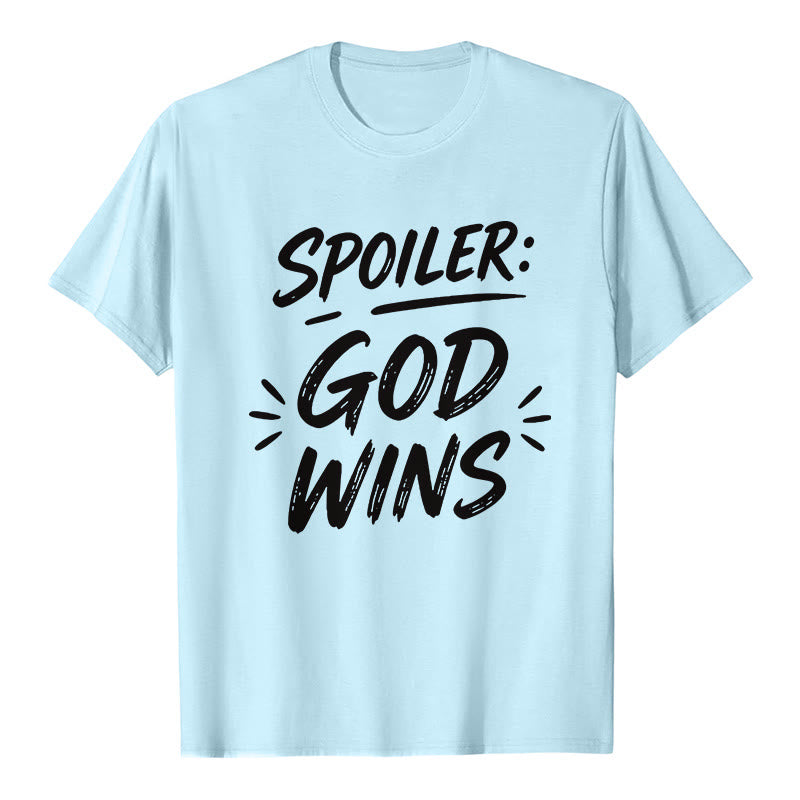 Christianartworkshop Spoiler: Maglietta a maniche corte premium "God Wins" - Blu - 2XL - image 7