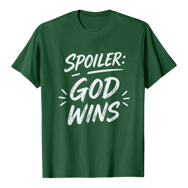 Christianartworkshop Spoiler: Maglietta a maniche corte premium "God Wins" - Verde scuro - 2XL - image 6