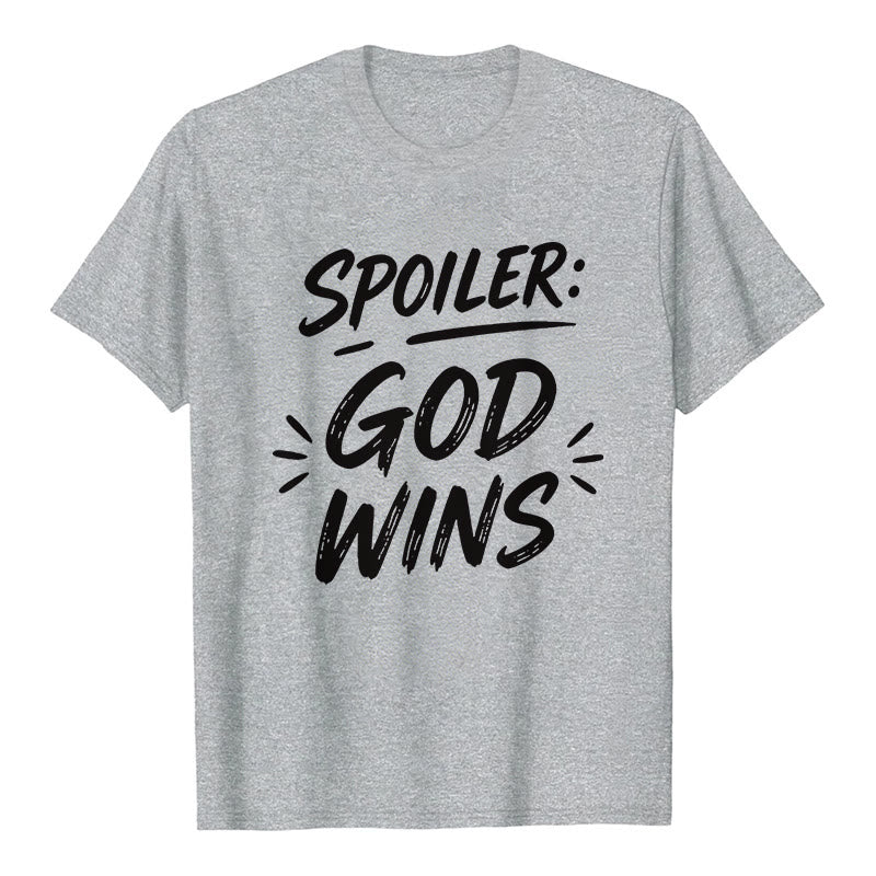 Christianartworkshop Spoiler: Maglietta a maniche corte premium "God Wins" - Grigio - 2XL - image 0