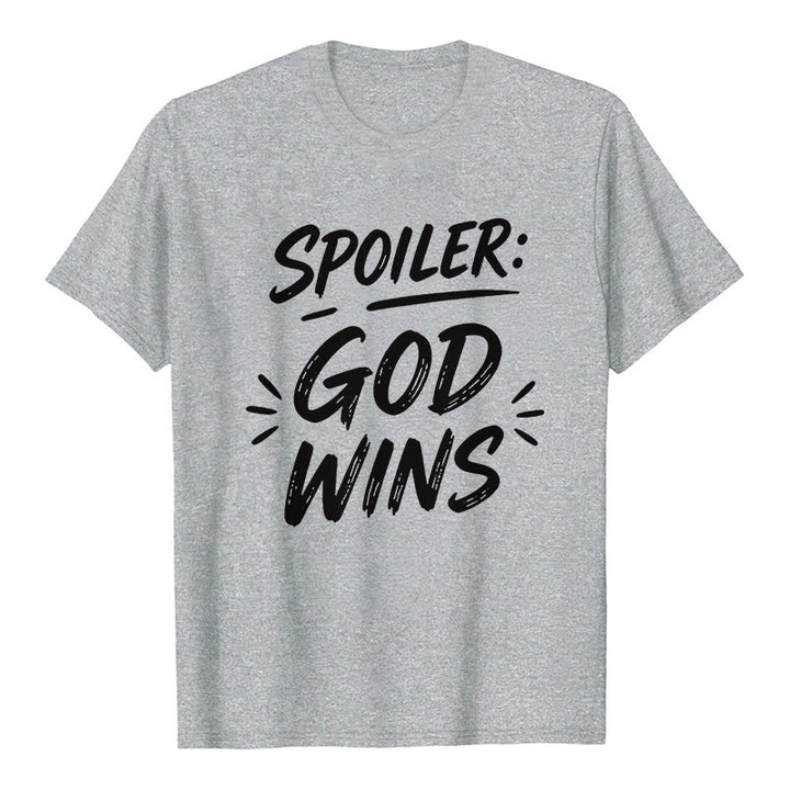 Christianartworkshop Spoiler: Maglietta a maniche corte premium "God Wins" - Grigio - 2XL - image 0