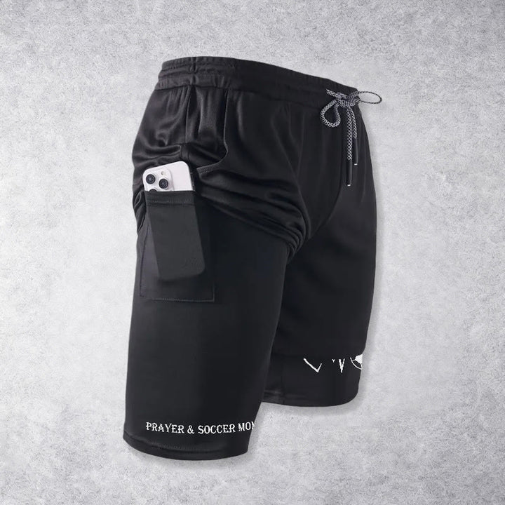 Christianartworkshop Pantaloncini sportivi a strati Soccer & Faith Heartbeat Cross - image 16