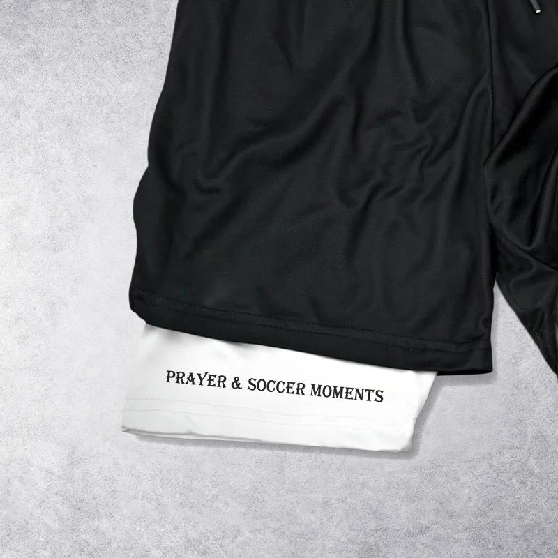 Christianartworkshop Pantaloncini sportivi a strati Soccer & Faith Heartbeat Cross - image 5
