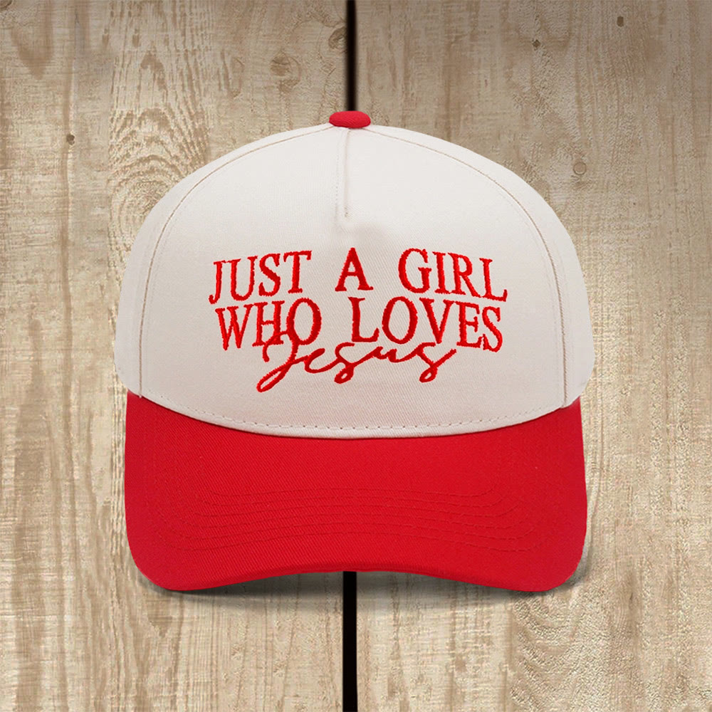 Christianartworkshop Cappellino da baseball ispirato alla fede "Una ragazza che ama Gesù" - Rosso - image 3