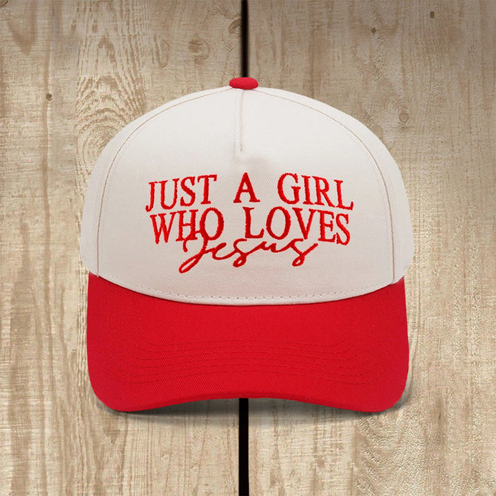 Christianartworkshop Cappellino da baseball ispirato alla fede "Una ragazza che ama Gesù" - Rosso - image 3