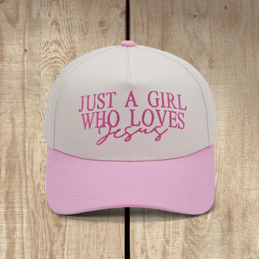 Christianartworkshop Cappellino da baseball ispirato alla fede "Una ragazza che ama Gesù" - Rosa - image 5