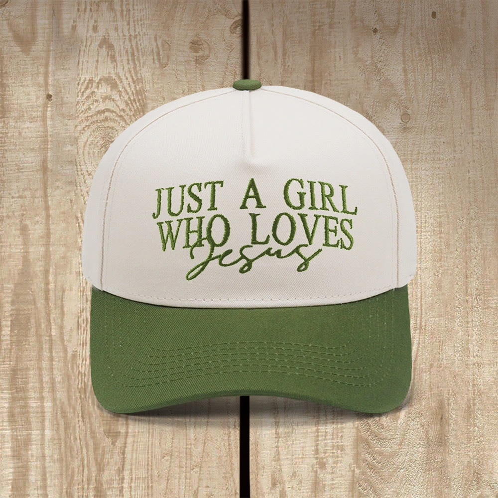 Christianartworkshop Cappellino da baseball ispirato alla fede "Una ragazza che ama Gesù" - Verde militare - image 12
