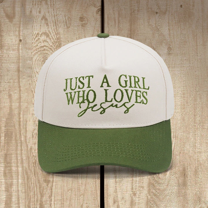 Christianartworkshop Cappellino da baseball ispirato alla fede "Una ragazza che ama Gesù" - Verde militare - image 12