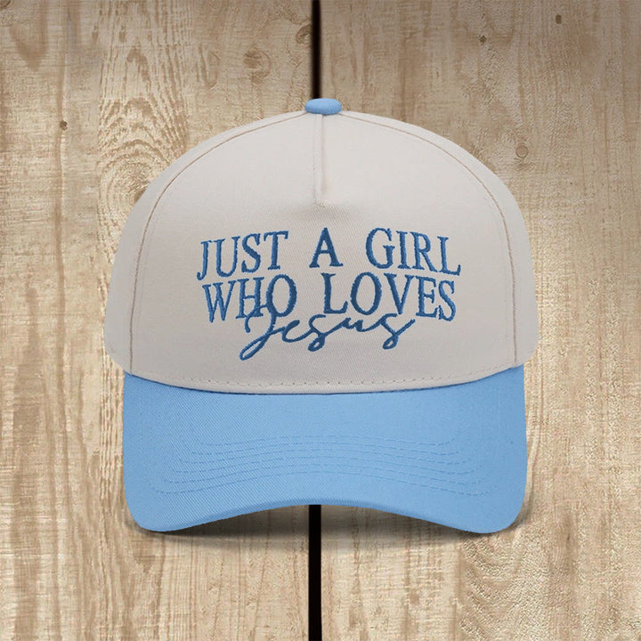 Christianartworkshop Cappellino da baseball ispirato alla fede "Una ragazza che ama Gesù" - Blu celeste - image 7