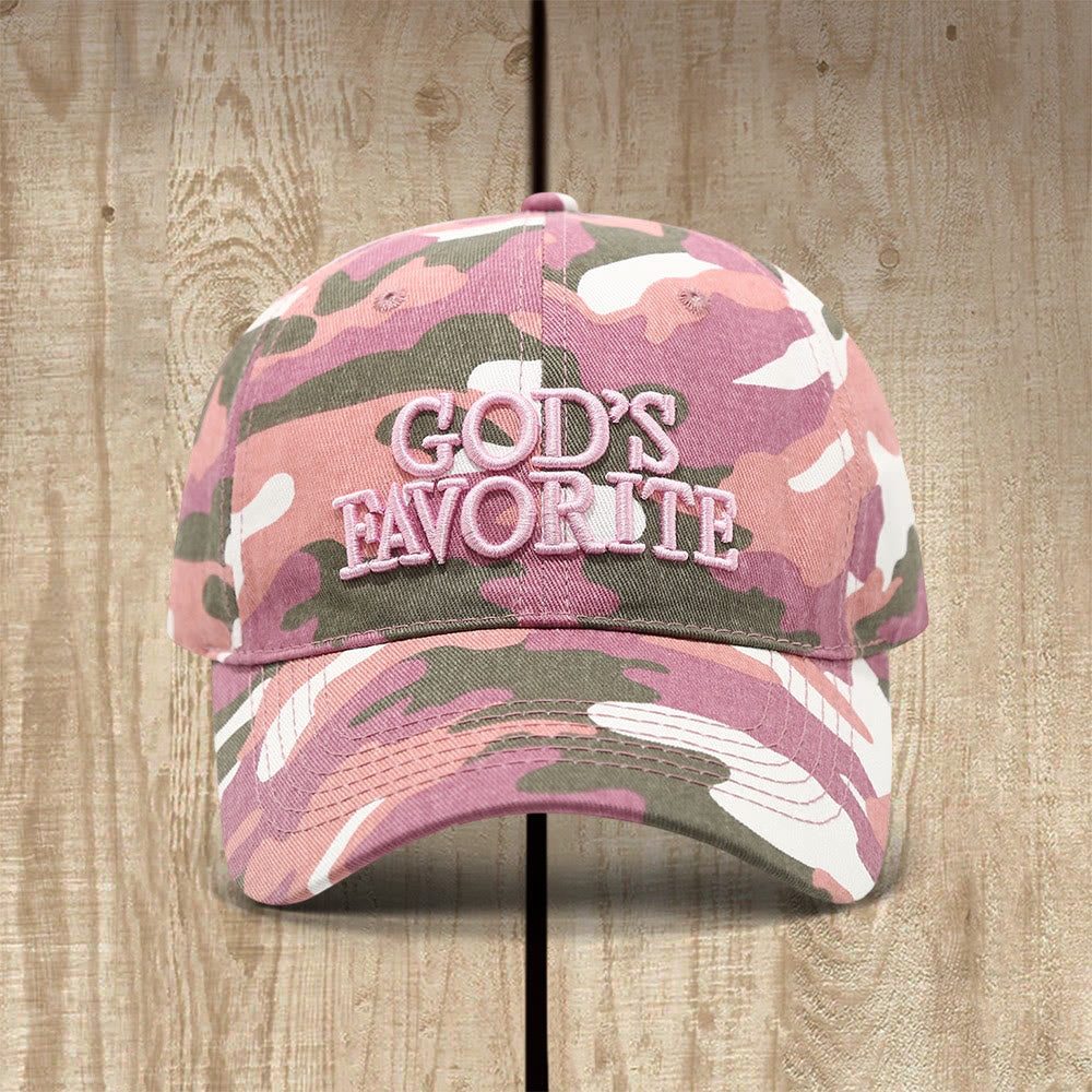 Christianartworkshop Il cappellino da baseball preferito da Dio, ispirato alla fiducia e alla fede. - mimetica rosa - image 1