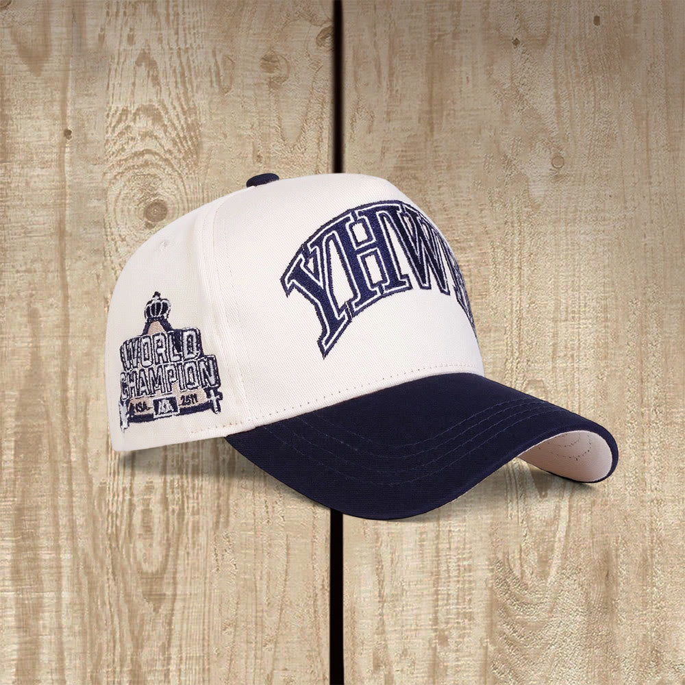 Christianartworkshop Cappellino da baseball YHWH World Champion Varsity Style Faith - Marina - image 1