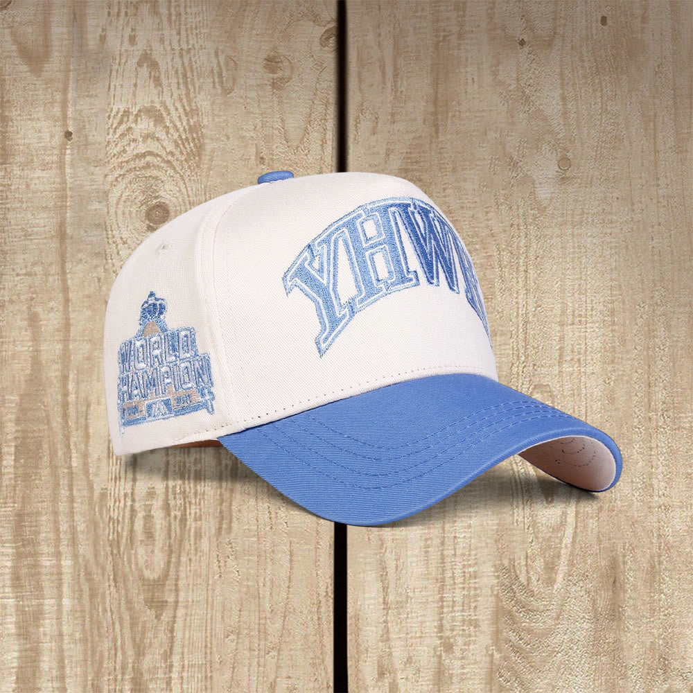 Christianartworkshop Cappellino da baseball YHWH World Champion Varsity Style Faith - Blu celeste - image 4