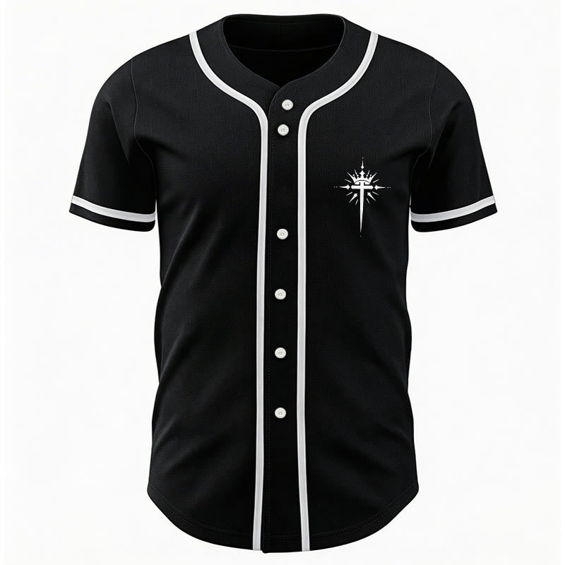 Christianartworkshop Gesù è Re Ali d'angelo Croce Dichiarazione di fede Maglia da baseball personalizzata - image 3