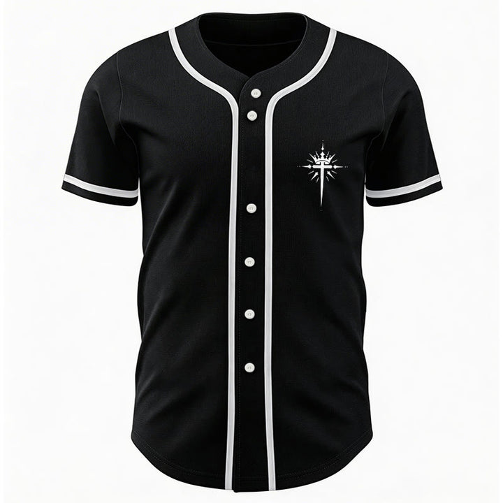 Christianartworkshop Gesù è Re Ali d'angelo Croce Dichiarazione di fede Maglia da baseball personalizzata - image 3