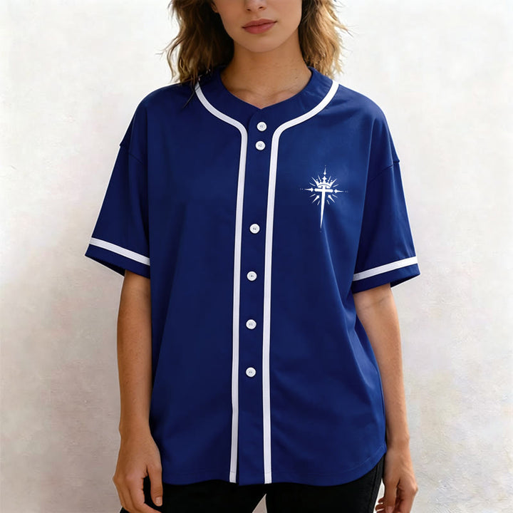 Christianartworkshop Gesù è Re Ali d'angelo Croce Dichiarazione di fede Maglia da baseball personalizzata - image 9