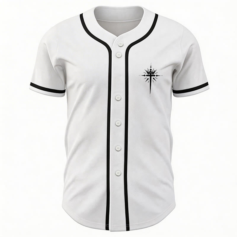 Christianartworkshop Gesù è Re Ali d'angelo Croce Dichiarazione di fede Maglia da baseball personalizzata - image 24