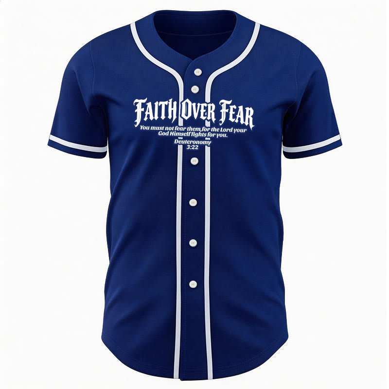 Christianartworkshop Fede al di sopra della paura Deuteronomio 3:22 Maglia da baseball con corona di spine e croce - image 17