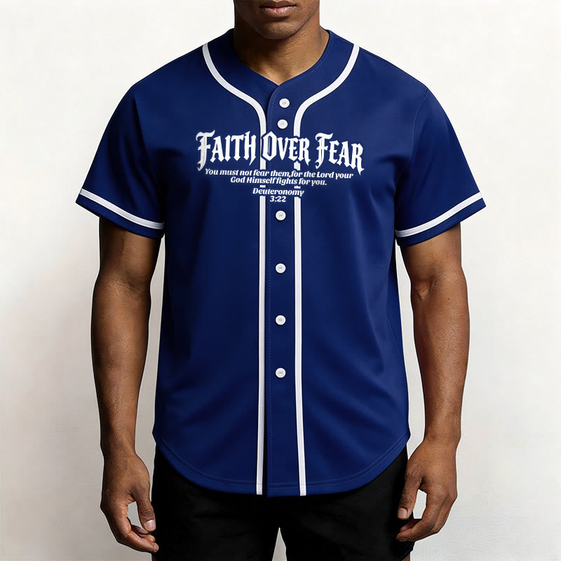 Christianartworkshop Fede al di sopra della paura Deuteronomio 3:22 Maglia da baseball con corona di spine e croce - image 15
