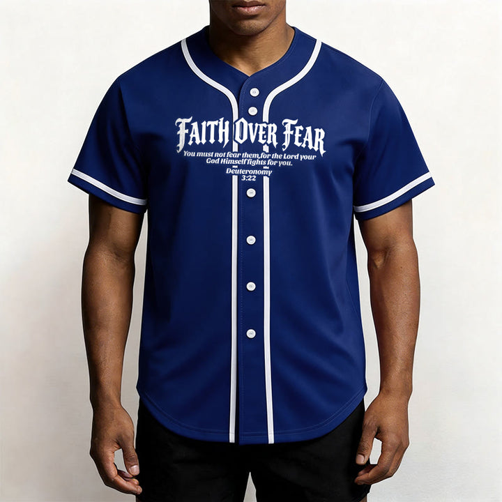 Christianartworkshop Fede al di sopra della paura Deuteronomio 3:22 Maglia da baseball con corona di spine e croce - image 15