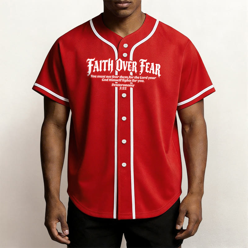 Christianartworkshop Fede al di sopra della paura Deuteronomio 3:22 Maglia da baseball con corona di spine e croce - image 29
