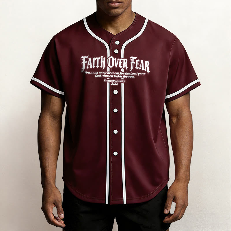 Christianartworkshop Fede al di sopra della paura Deuteronomio 3:22 Maglia da baseball con corona di spine e croce - image 36