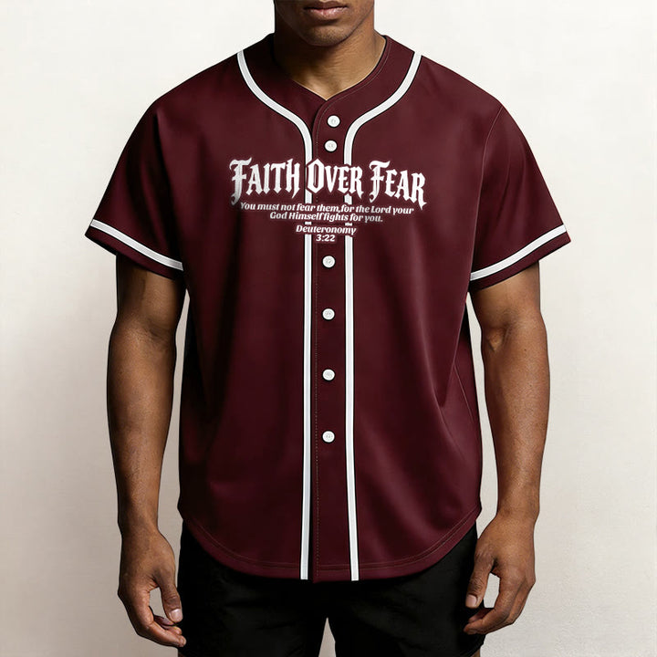 Christianartworkshop Fede al di sopra della paura Deuteronomio 3:22 Maglia da baseball con corona di spine e croce - image 36