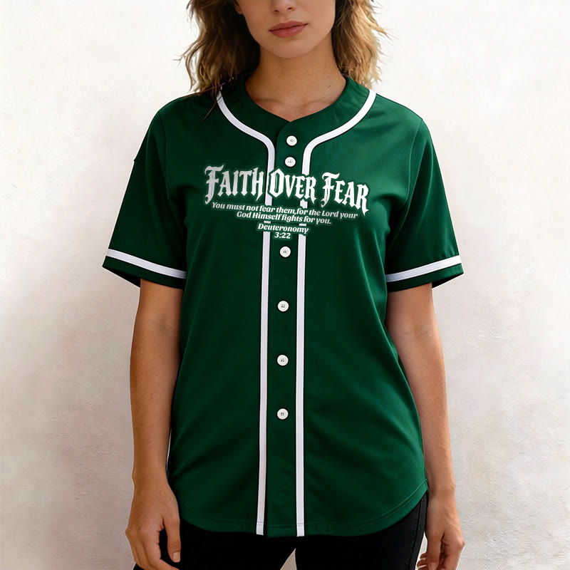 Christianartworkshop Fede al di sopra della paura Deuteronomio 3:22 Maglia da baseball con corona di spine e croce - image 51