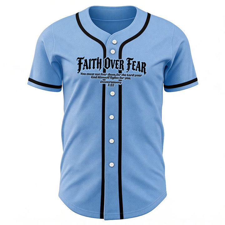 Christianartworkshop Fede al di sopra della paura Deuteronomio 3:22 Maglia da baseball con corona di spine e croce - image 45