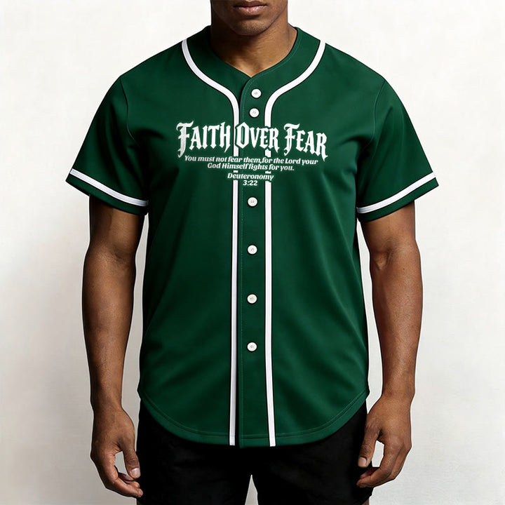 Christianartworkshop Fede al di sopra della paura Deuteronomio 3:22 Maglia da baseball con corona di spine e croce - image 50