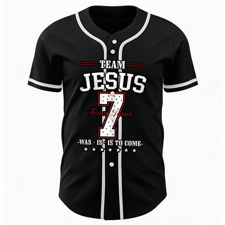 Maglia da baseball personalizzata numero 7 del team Christianartworkshop Jesus Was Is And Is To Come - image 10