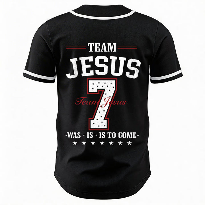 Maglia da baseball personalizzata numero 7 del team Christianartworkshop Jesus Was Is And Is To Come - image 13