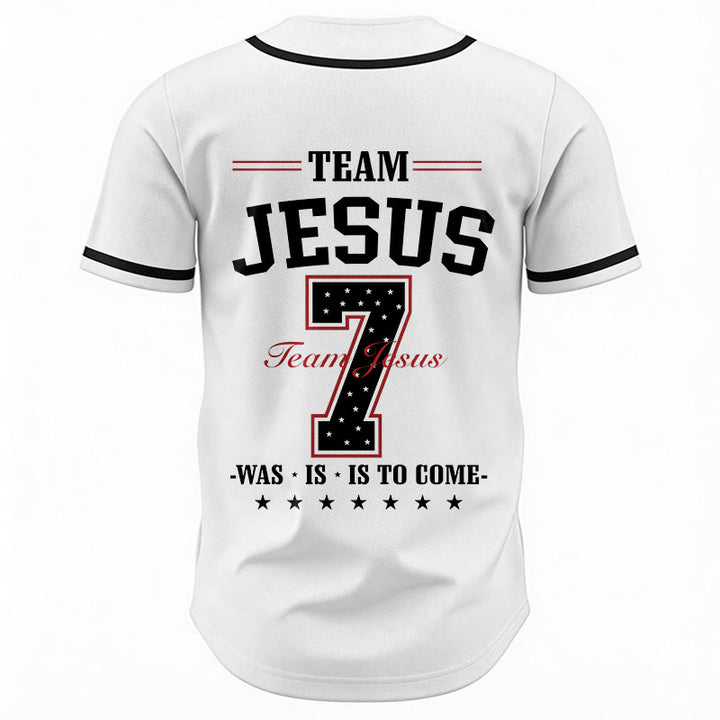 Christianartworkshop Maglia da baseball personalizzata numero 7 del Team Jesus: era, è e sarà - image 6