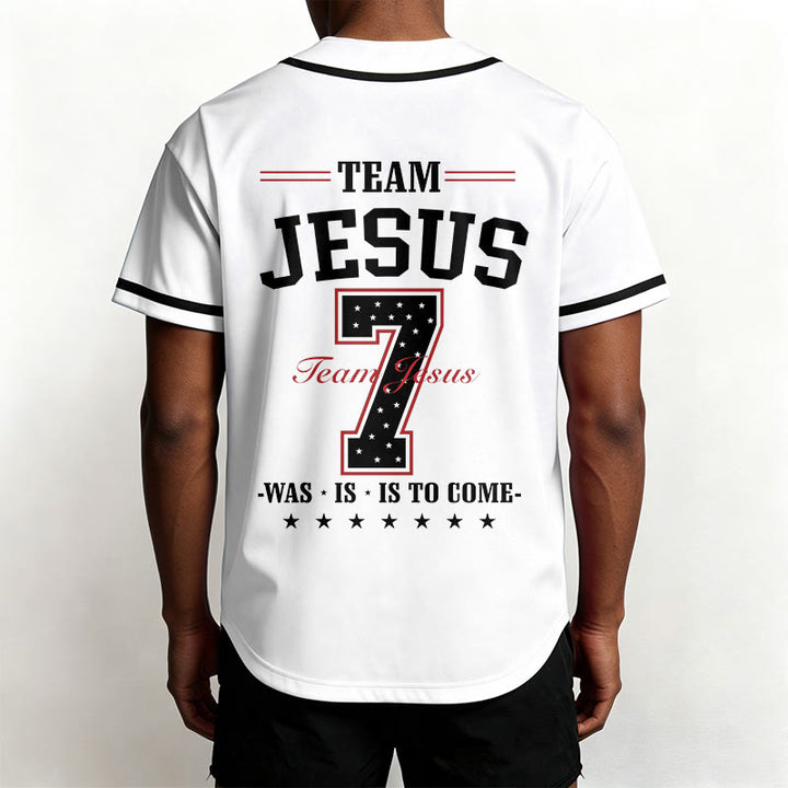 Christianartworkshop Maglia da baseball personalizzata numero 7 del Team Jesus: era, è e sarà - image 4