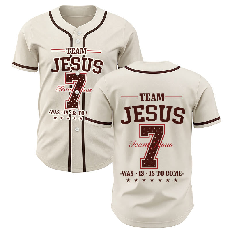 Christianartworkshop Maglia da baseball personalizzata numero 7 del Team Jesus: era, è e sarà - image 21