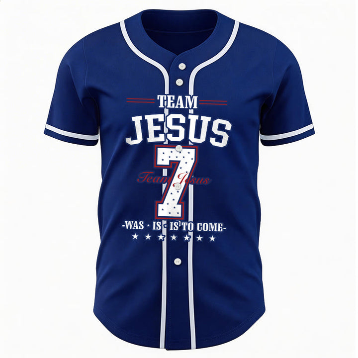 Christianartworkshop Maglia da baseball personalizzata numero 7 del Team Jesus: era, è e sarà - image 17