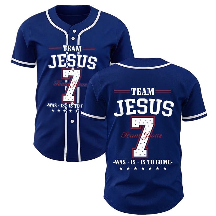 Maglia da baseball personalizzata numero 7 del team Christianartworkshop Jesus Was Is And Is To Come - image 14