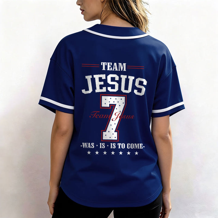 Maglia da baseball personalizzata numero 7 del team Christianartworkshop Jesus Was Is And Is To Come - image 19