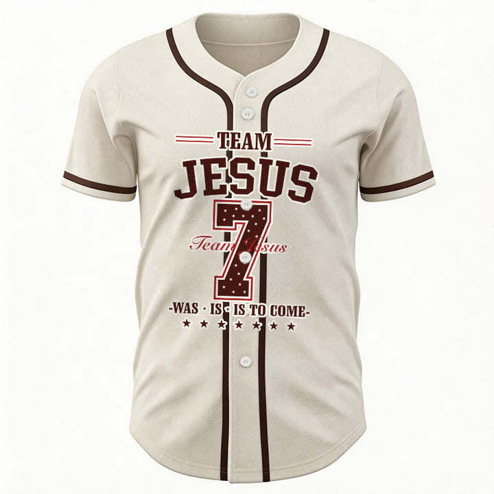 Christianartworkshop Maglia da baseball personalizzata numero 7 del Team Jesus: era, è e sarà - image 24