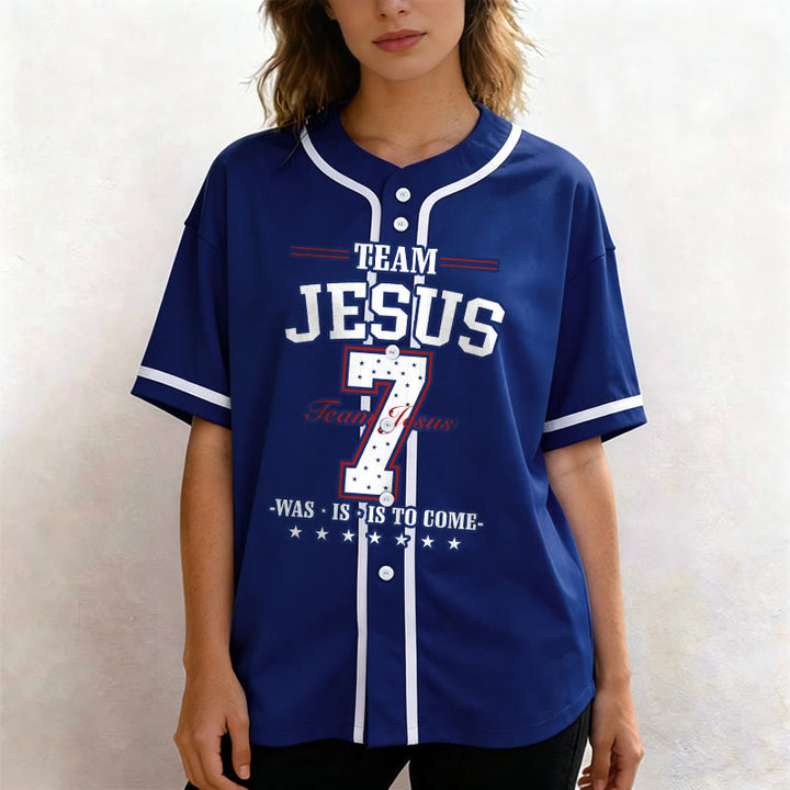 Christianartworkshop Maglia da baseball personalizzata numero 7 del Team Jesus: era, è e sarà - image 16