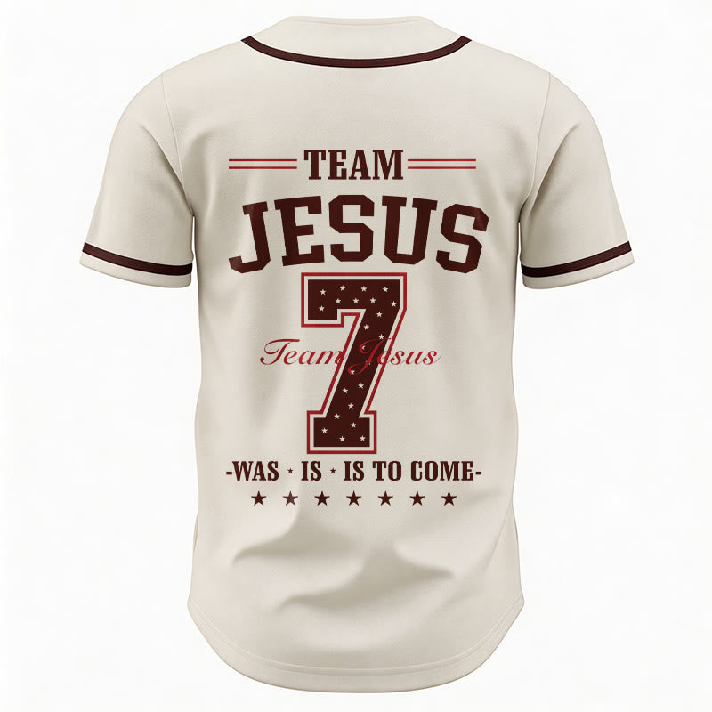 Maglia da baseball personalizzata numero 7 del team Christianartworkshop Jesus Was Is And Is To Come - image 27