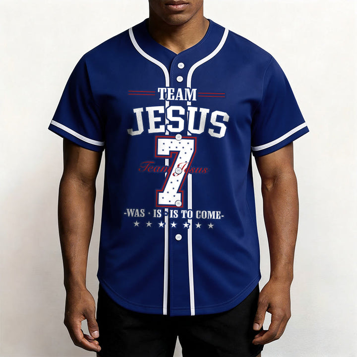 Maglia da baseball personalizzata numero 7 del team Christianartworkshop Jesus Was Is And Is To Come - image 15