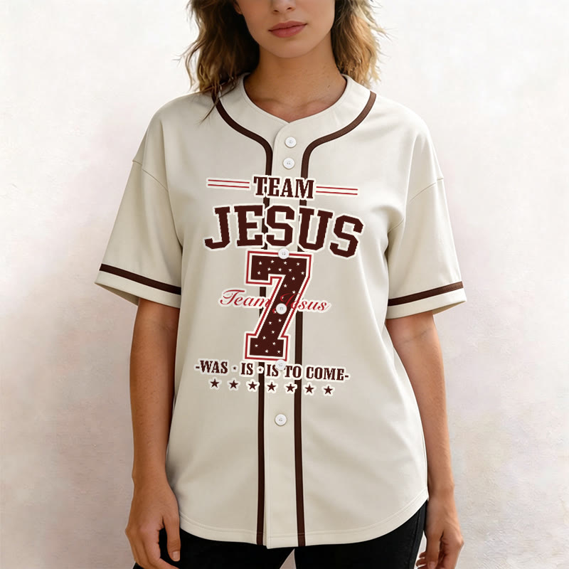 Christianartworkshop Maglia da baseball personalizzata numero 7 del Team Jesus: era, è e sarà - image 23