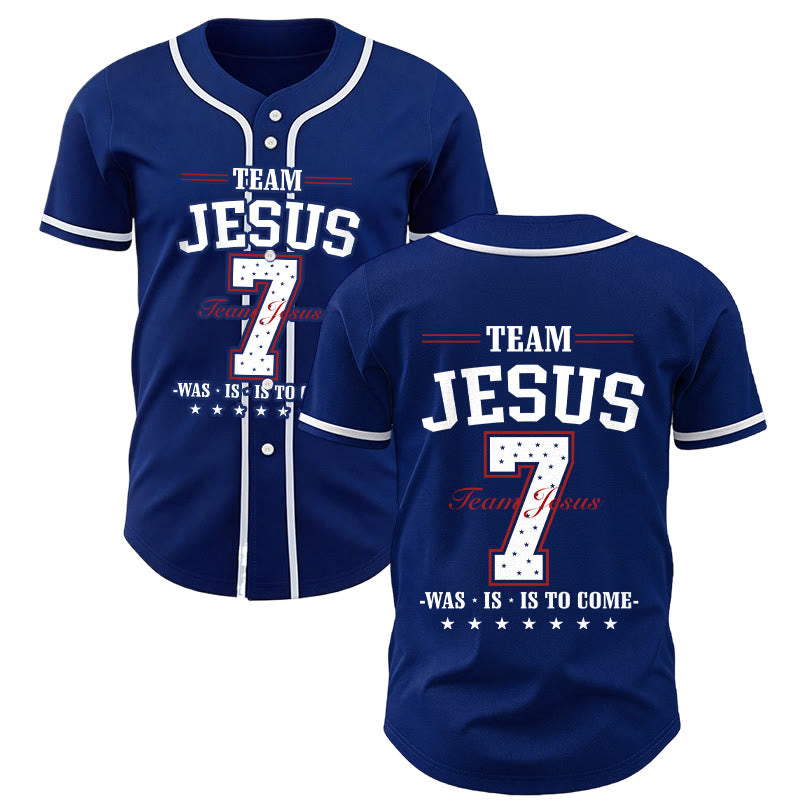 Christianartworkshop Maglia da baseball personalizzata numero 7 del Team Jesus: era, è e sarà - image 14