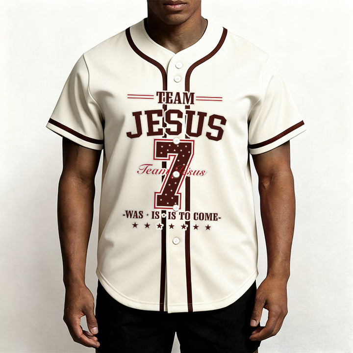 Maglia da baseball personalizzata numero 7 del team Christianartworkshop Jesus Was Is And Is To Come - image 22