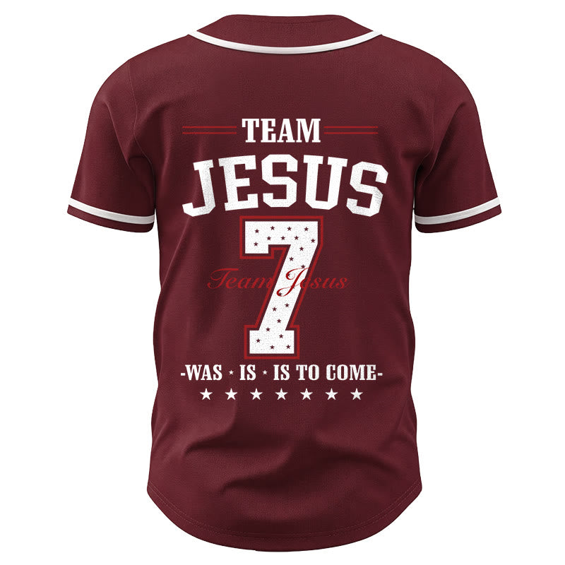 Maglia da baseball personalizzata numero 7 del team Christianartworkshop Jesus Was Is And Is To Come - image 41