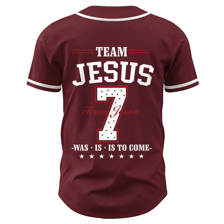 Christianartworkshop Maglia da baseball personalizzata numero 7 del Team Jesus: era, è e sarà - image 41