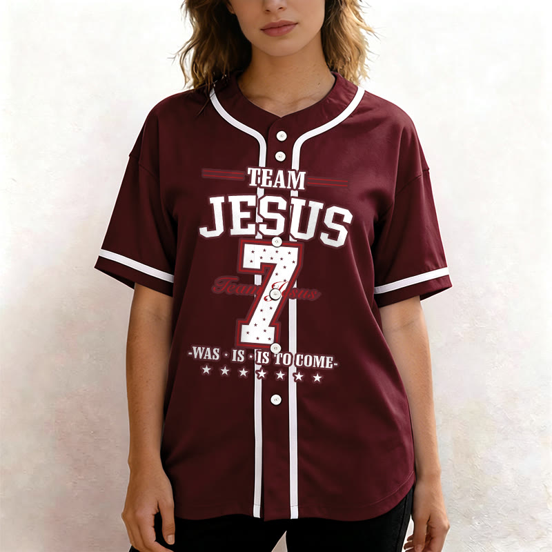 Maglia da baseball personalizzata numero 7 del team Christianartworkshop Jesus Was Is And Is To Come - image 37